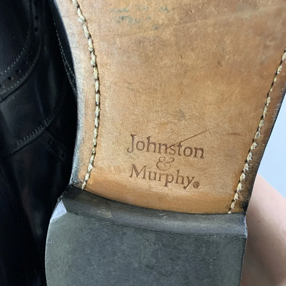 VTG Johnson & Murphy Aristocraft Mens Wingtip Oxford Dress Shoes 11.5 3A  USA